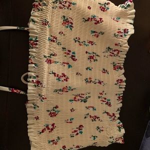 Floral bandeau bikini top